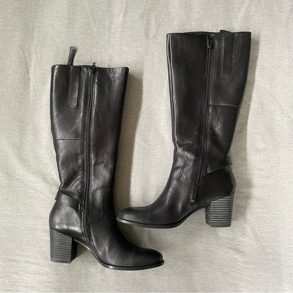 Ecco Black Leather Boots Women Size US 8-8 1/2 (39) - Picture 3 of 16